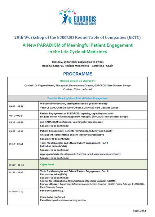 You are currently viewing Agenda – Workshop on support for orphan medicines development